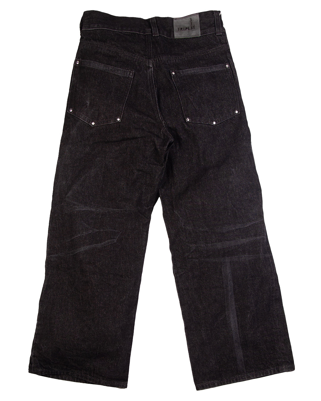Wide-Leg Denim Jean - Faded Black